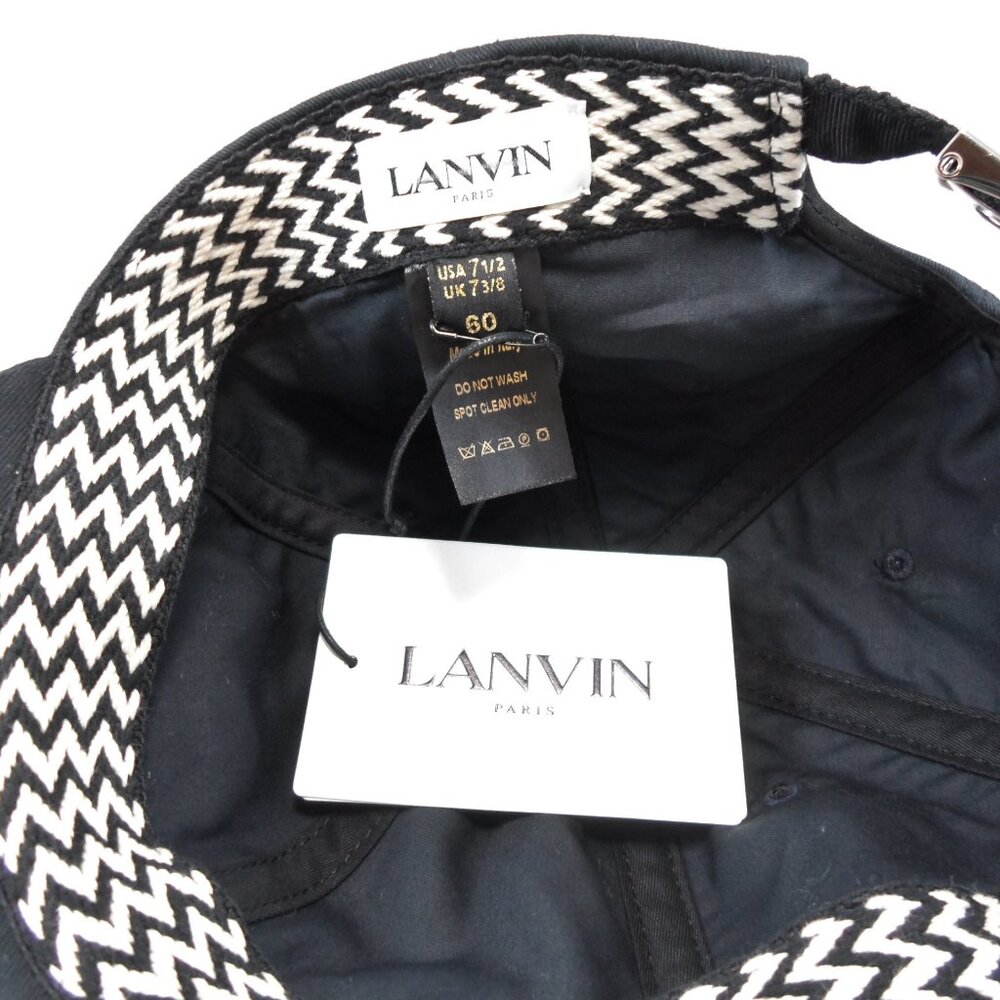 NWT$360 LANVIN Curb Woven Logo Cotton Baseball Cap 60 Medium - Picture 5 of 11